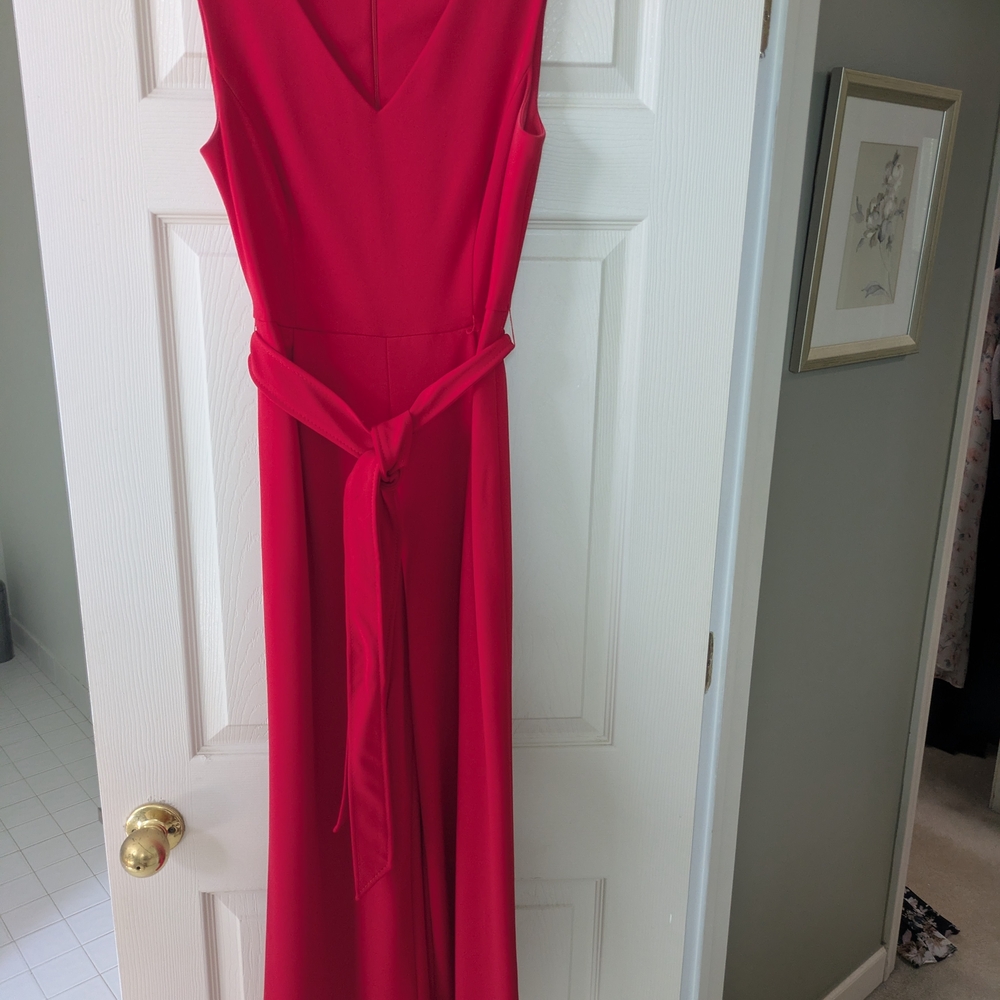 Calvin Klein Red Sleeveless Jumpsuit